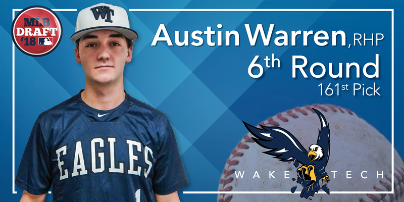 Austin Warren becomes the first Eagle in the history of the program selected in the MLB Draft.