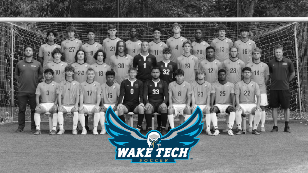 2023 Wake Tech Men's Soccer Team Picture - black & white