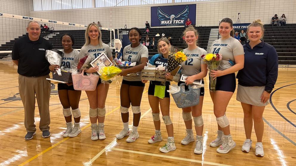 Six Wake Tech sophomores celebrate sophomore day with victory over Louisburg College